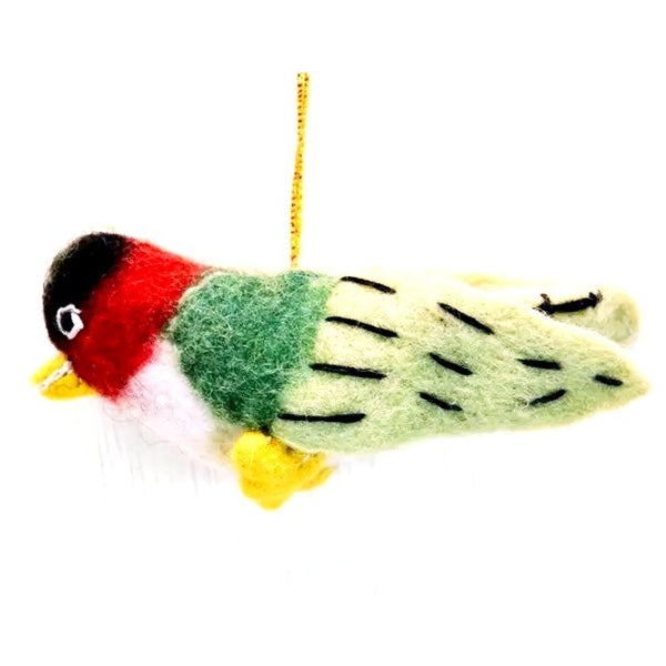 Colorful felt bird ornament 