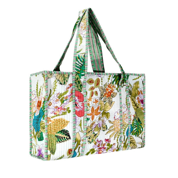 Floral patterned tote bag