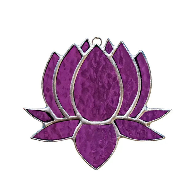 Stained glass lotus flower in purple.