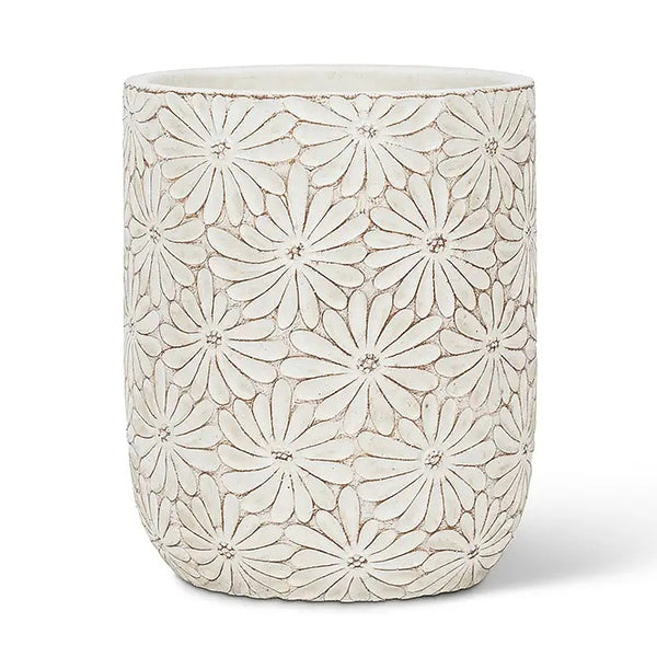 White Daisy Planter - Medium
