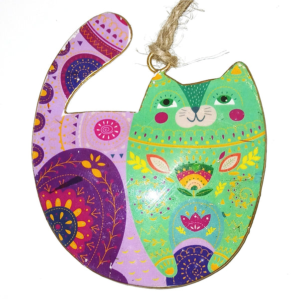 Color Metal Ornament - Cat