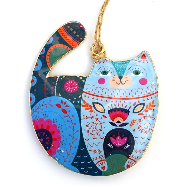 Color Metal Ornament - Cat