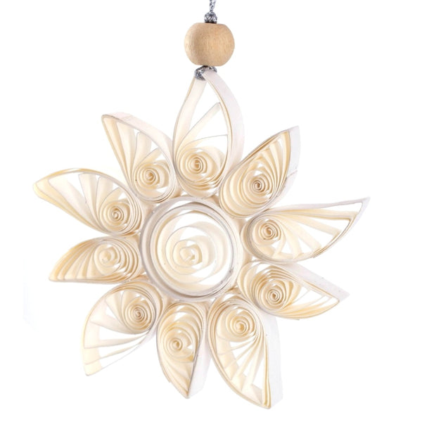 Quilling Snowflake "Aubin" Ornament - White