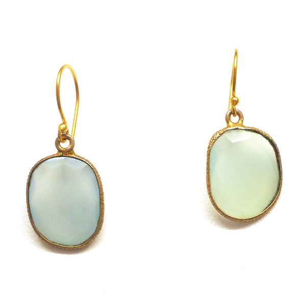 925 vermeil (gold over sterling silver) French wires with faceted chalcedony drops, available at Cerulean Arts. 
