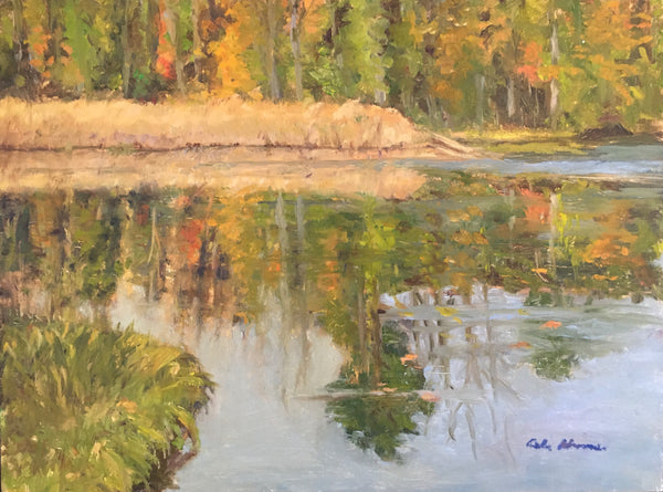 Promise of the Lake, oil on canvas landscape painting by Cerulean Arts Collective member Celia Abrams. 