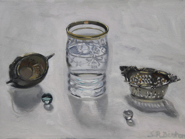 All the Shiny Things, oil on canvas painting by Cerulean Arts Collective Member Sally Benton