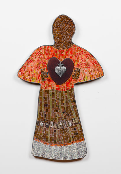 Woman of Faith - Family, mixed media mosaic by Cerulean Arts Collective member Barbara Bix.&nbsp;