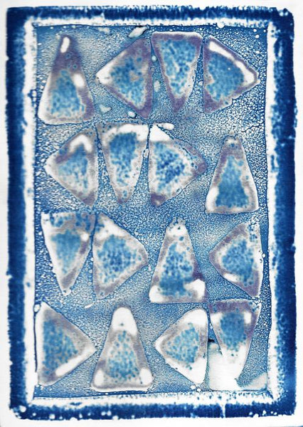 Floating Jewesls, cyanotype, by Cerulean Collective member Bill Brookover available at Cerulean Arts