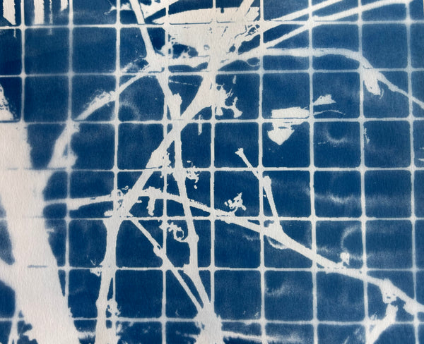 Fragment #17, cyanotype print by Cerulean Arts Collective member Bill Brookover available at Cerulean Arts