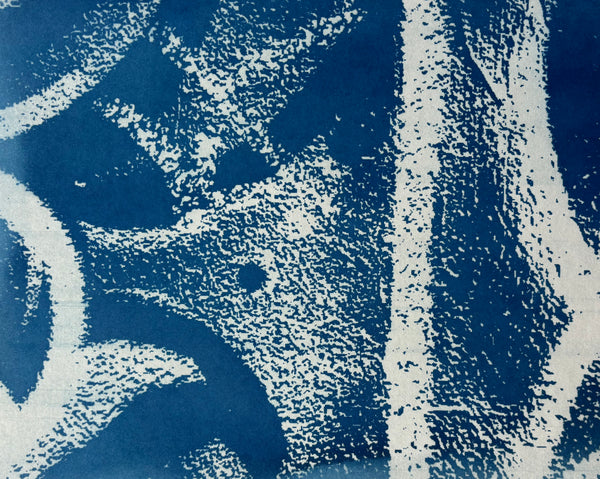 Fragment #19, cyanotype print by Cerulean Arts Collective member Bill Brookover available at Cerulean Arts