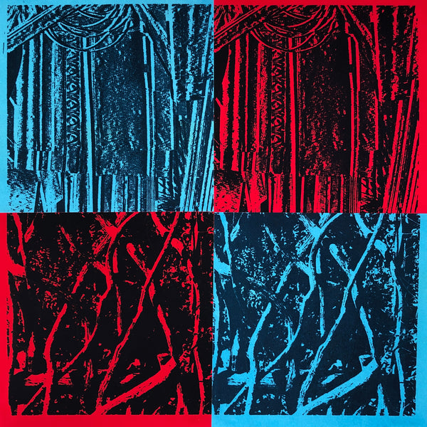 Harmony in Blue & Red, screenprint, by Cerulean Collective member Bill Brookover available at Cerulean Arts