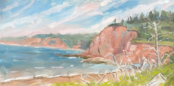 Good Afternoon at Partridge Island, oil painting by Cerulean Arts Collective Member Lisa BurgerLentz.