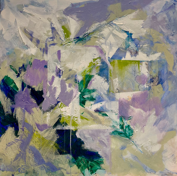 Abstract #3, acrylic on canvas abstract landscape painting by Cerulean Arts Collective Member Judy Caldwell