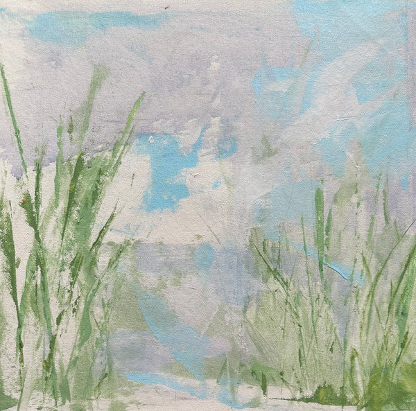 In the Weeds #2, acrylic on canvas abstract painting by Cerulean Arts Collective Member Judy Caldwell