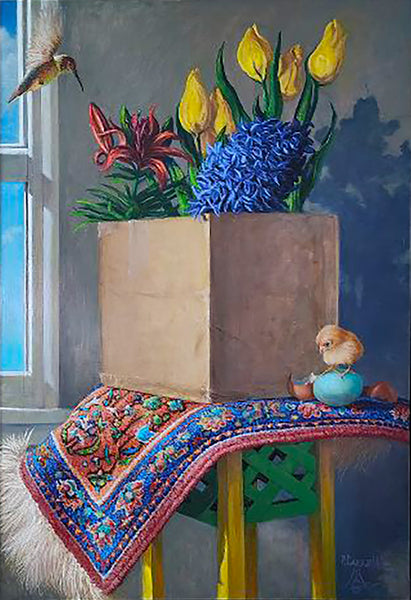 Mother's Day, oil on panel painting by Cerulean Arts Collective Member Philip J. Carroll.