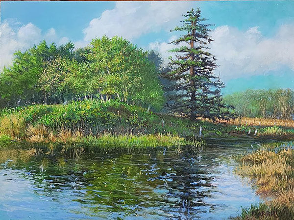 Ripples, oil on panel painting by Cerulean Arts Collective Member Philip J. Carroll.