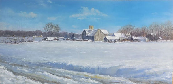 Snow Drifts, oil on panel painting by Cerulean Arts Collective Member Philip J. Carroll.