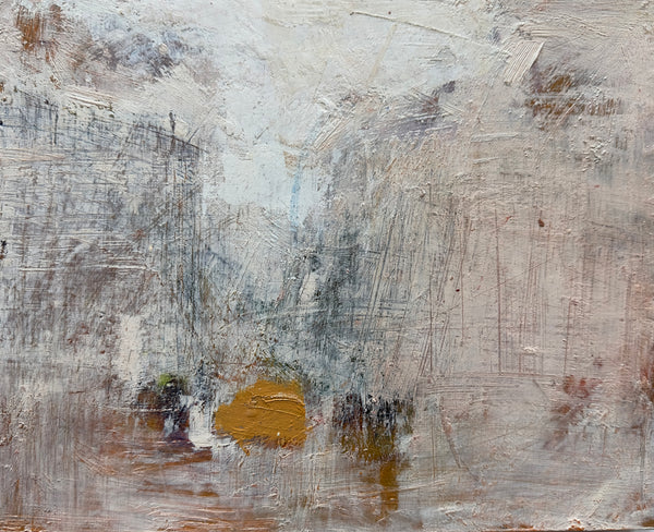 Poplar Street - 2, oil and pastel on paper mounted on board painting by Cerulean Arts Collective Member Mashiul Chowdhury