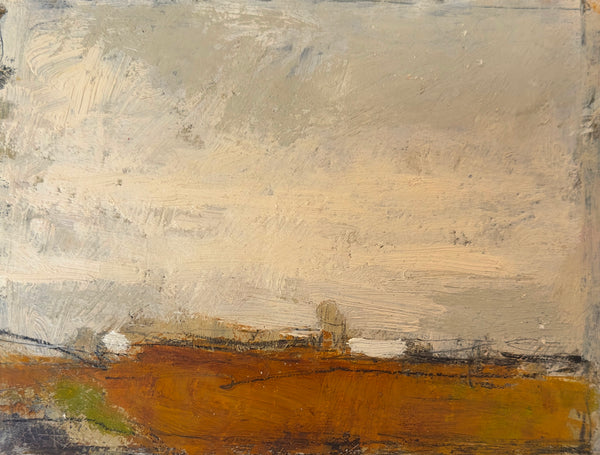 Abstract country landscape with textured brushstrokes.