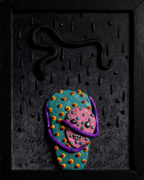 Connected to the Spirit, acrylic on polymer clay sculpture by Cerulean Arts Collective member Anthony Ciambella. 