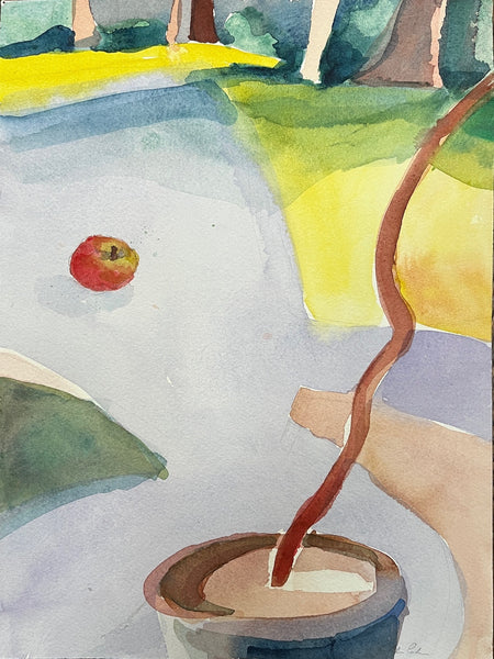 Lost Garden, watercolor on paper still life painting by Cerulean Arts Collective Member Cathleen Cohen