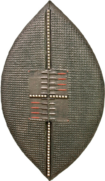 Decorative shield with intricate patterns 