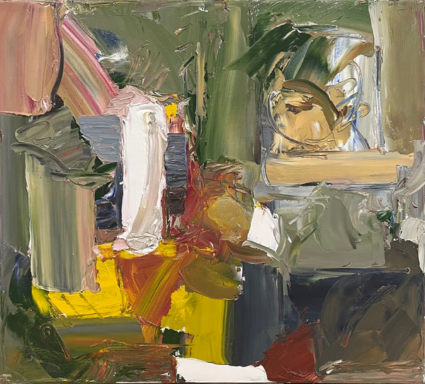 The Firmness of a Place, and Its Remainders, oil on linen painting by artist Tom Csaszar.