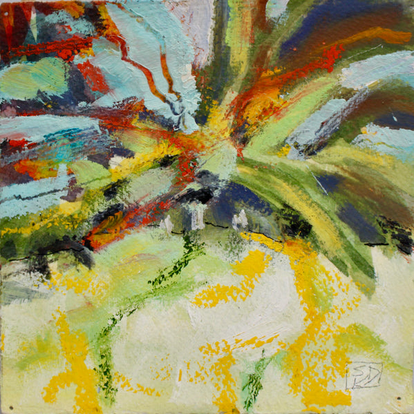 Oltavalo Abstract #4, oil on paper abstract painting by Cerulean Arts Collective Member Susan D'Alessio.