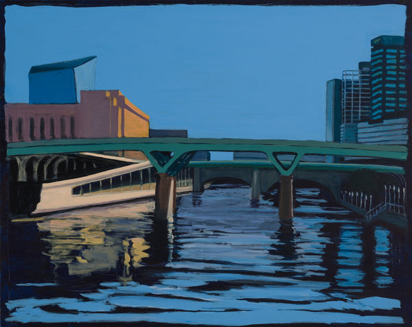 River View, Early Morning, acrylic on linen painting by Cerulean Arts Collective Member Pia De Girolamo.