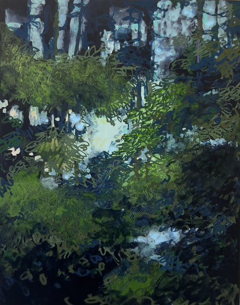 Reflections from the Edge, acrylic on wood panel painting by artist Anda Dubinskis.
