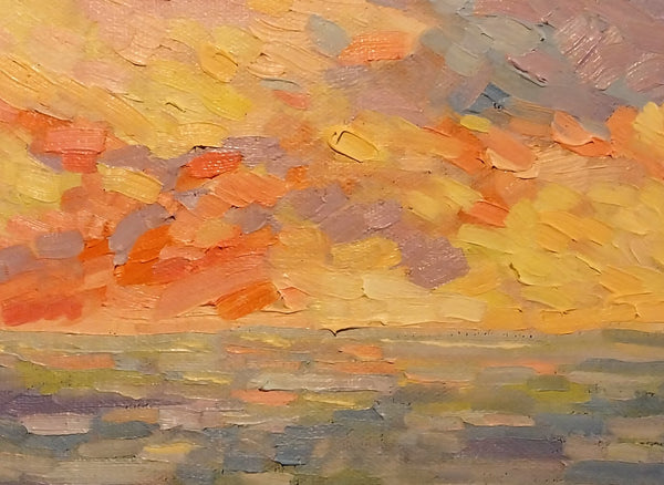 Cape May Sky Petite, oil on canvas painting by Cerulean Arts Collective Member Laura Eyring