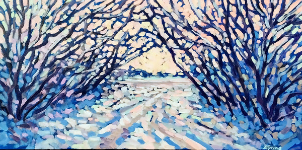 <i>Dreaming of Snow,</i> oil on canvas painting by Cerulean Arts Collective Member Laura Eyring.&nbsp;
