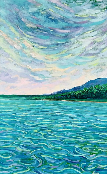 Moorea Sky, oil on canvas painting by Cerulean Arts Collective Member Laura Eyring.