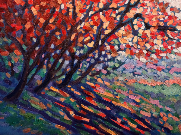 October Hillside, oil on canvas painting by Cerulean Arts Collective Member Laura Eyring.