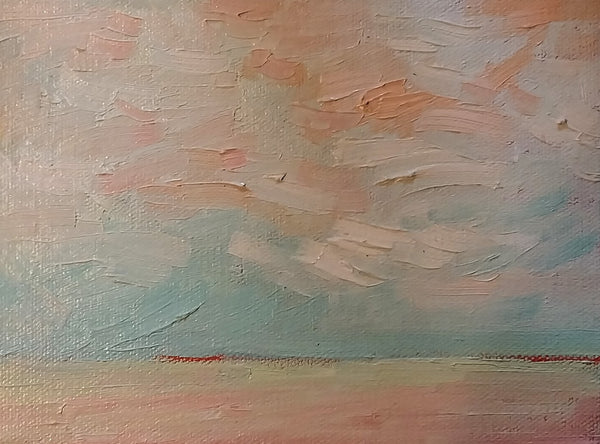 Peach Sky, oil on canvas painting by Cerulean Arts Collective Member Laura Eyring