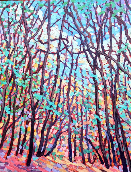 Spring at Last, oil on canvas painting by Cerulean Arts Collective Member Laura Eyring.
