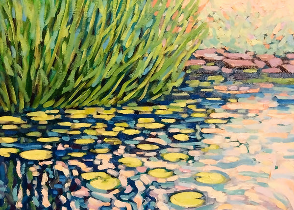 Water Grass, oil on canvas painting by Cerulean Arts Collective Member Laura Eyring