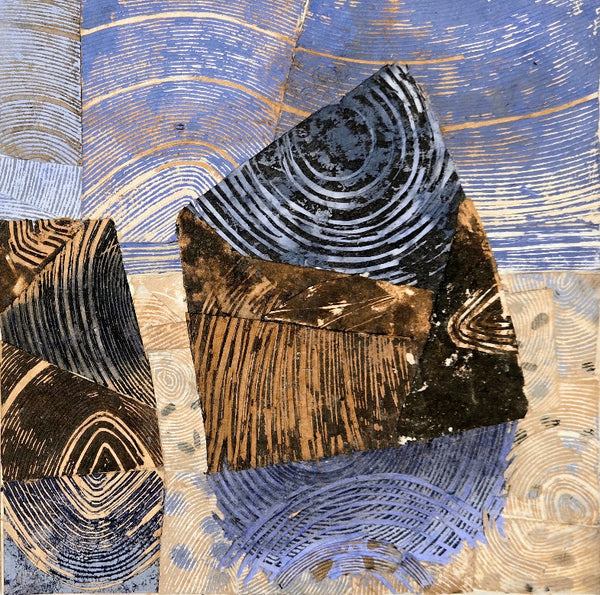 In Tune, carved, layered paper and acrylic painting by Cerulean Arts Collective Member Leslie Fenton.