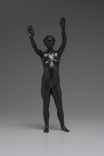 Poses of Resistance: Arms Raised, modeling compound sculpture by Philadelphia artist Laura Frazure