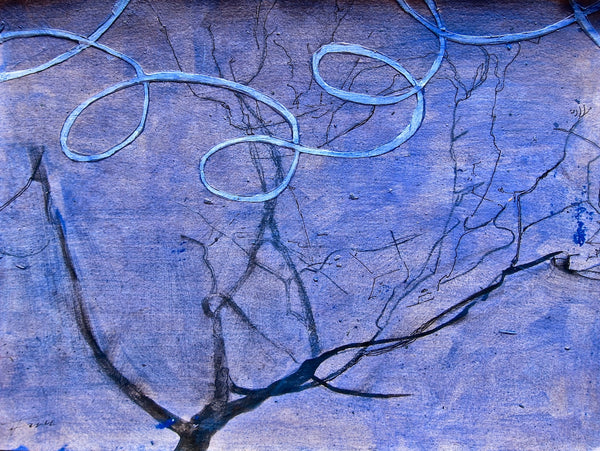 Wood & Breeze, mixed media on rag paper by Cerulean Arts Collective Member Caroline Furr