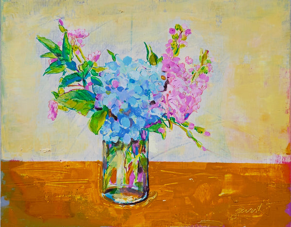 Hydrangea, oil on canvas painting by Cerulean Arts Collective member Bruce Garrity