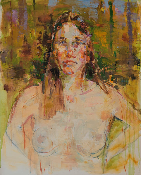 Study for a Bather, acrylic on linen painting by New Jersey artist Bruce Garrity