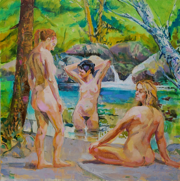 Three Bathers, oil on canvas painting by Cerulean Arts Collective member Bruce Garrity