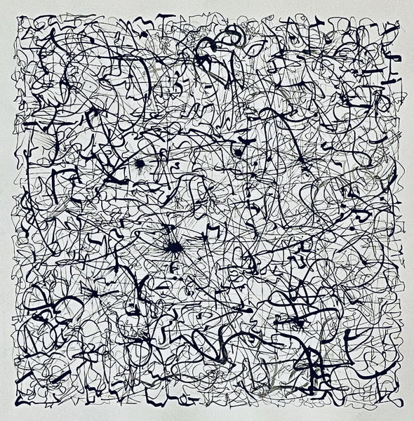 Abstract black line art on a white background