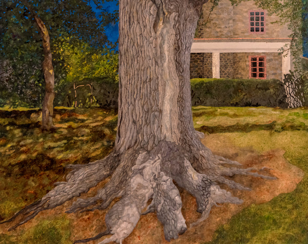 Drexel Avenue Tree, oil on wood painting by Pennsylvania artist Gary Grissom.