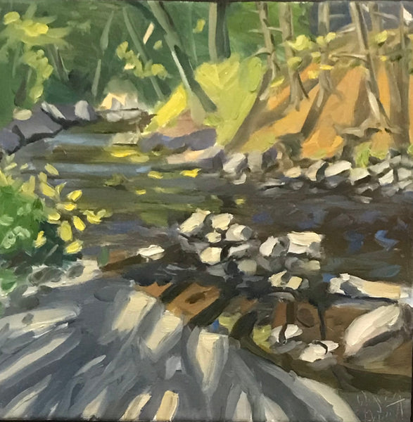 Mill Creek, oil on linen still life painting by Cerulean Collective member Alyce Grunt available at Cerulean Arts. 
