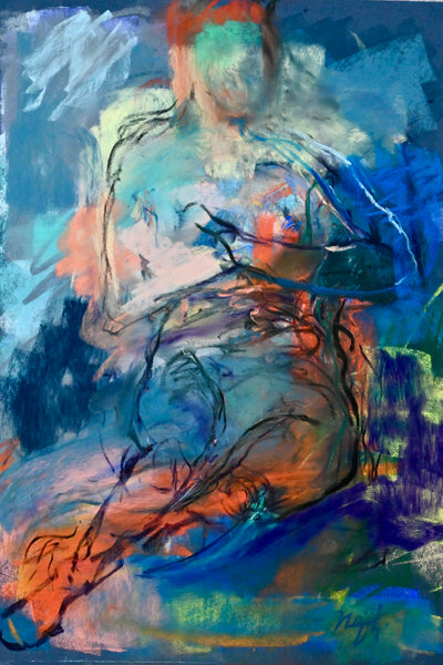 Arrangement Three, pastel on paper drawing by Cerulean Arts Collective Member Nancy Halbert.