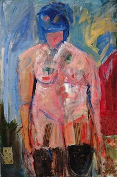 Abstract painting of a figure with vibrant colors