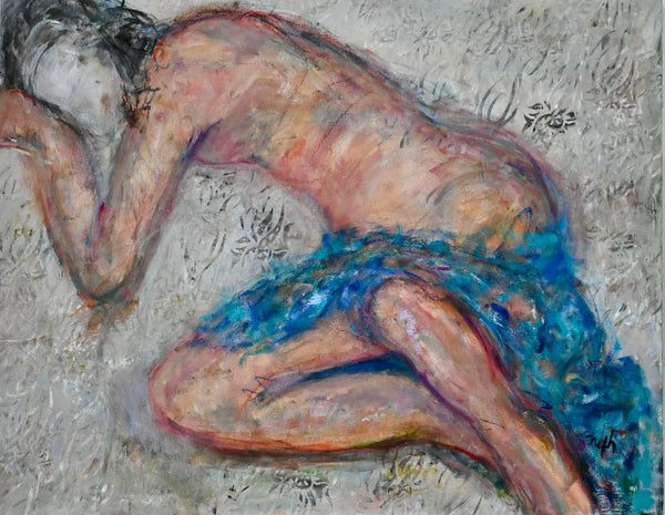 When I Woke Up, My Spine Was Gone, oil painting by Cerulean Arts Collective Member Nancy Halbert. 