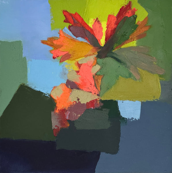 Fallen Leaf II, oil on panel painting by Cerulean Arts Collective Member Marguerite Heilman